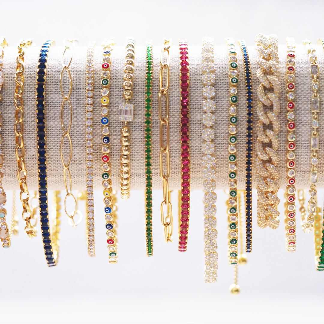 Various Bracelet styles - Enamel, Chain, Gold, Silver, Evil Eye and more