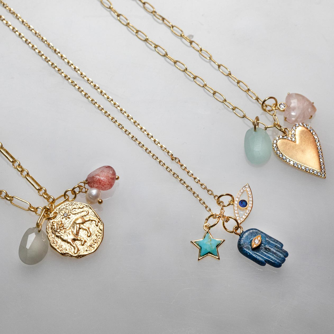 Charm Necklaces, Zodiac, Evil Eye Hamsa, Heart