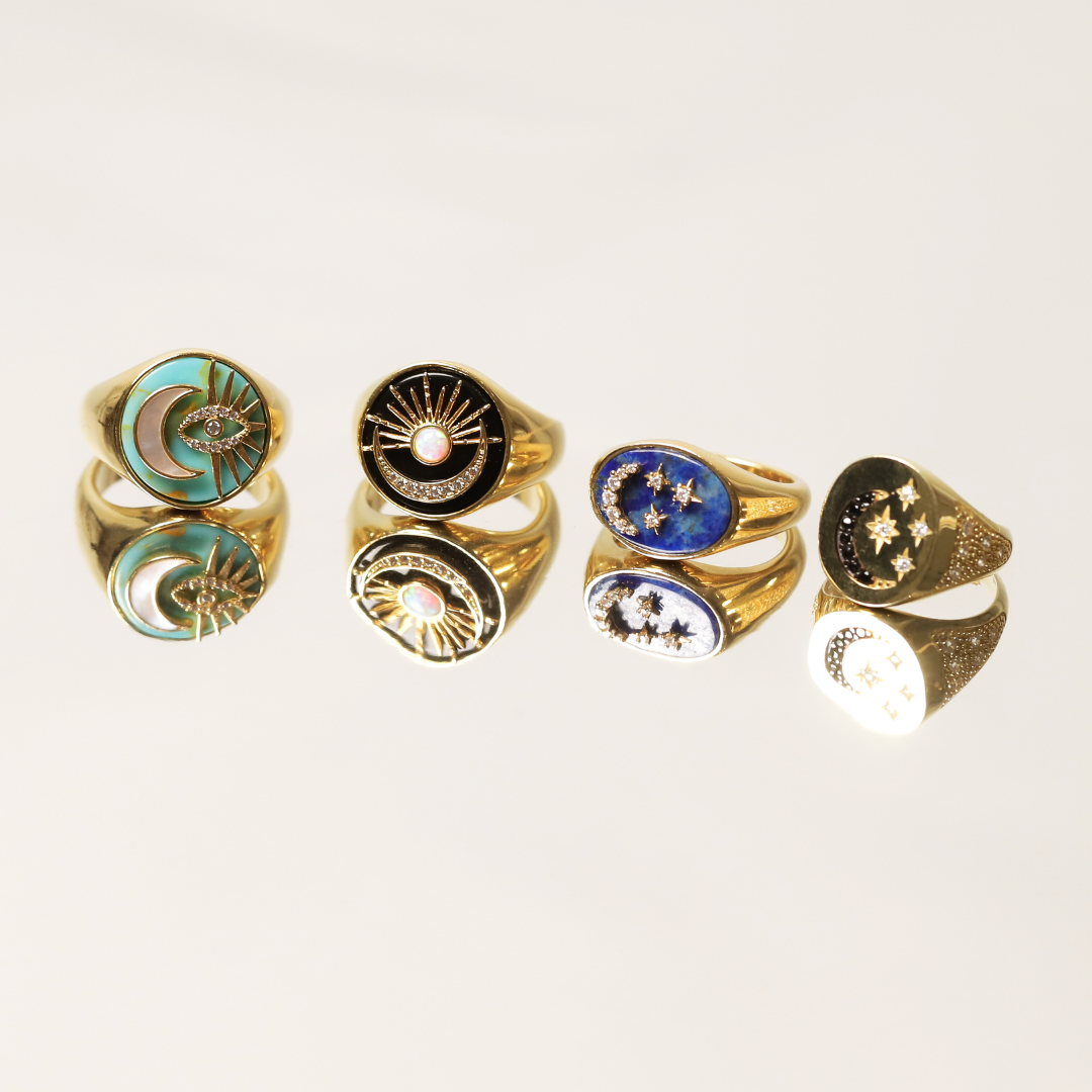 Best Seller Signet rings on mirror