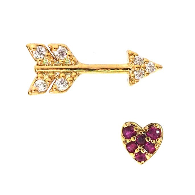 TAI JEWELRY Arrow and Heart Studs