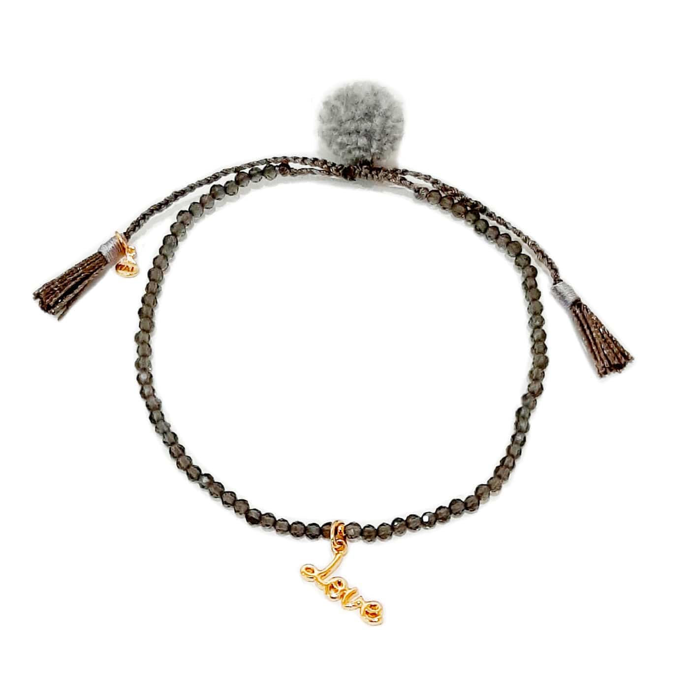 TAI JEWELRY Bracelet LOVE-Grey Affirmation Beaded Bracelet