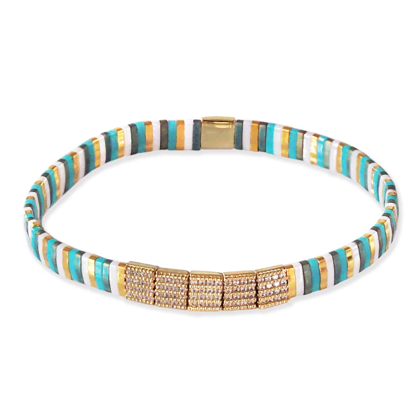 TAI JEWELRY Bracelet Aqua Gleam Pave Tila Bracelet