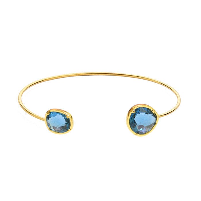 TAI JEWELRY Bracelet Gold/Montana Asymmetrical Circle Stone Open Bracelet
