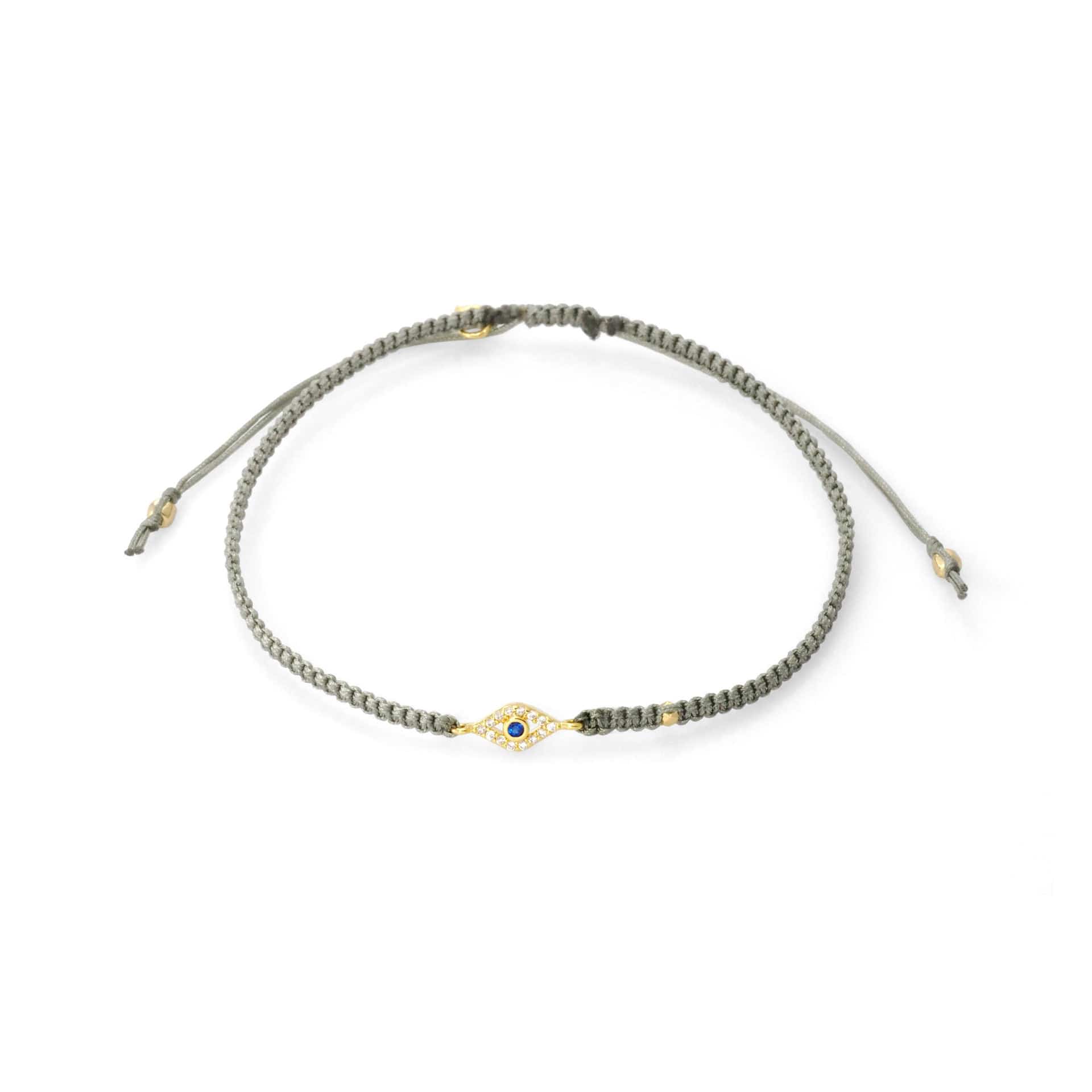 TAI JEWELRY | Braided Silk Cord Bracelet With Mini Evil Eye | Bracelet |
