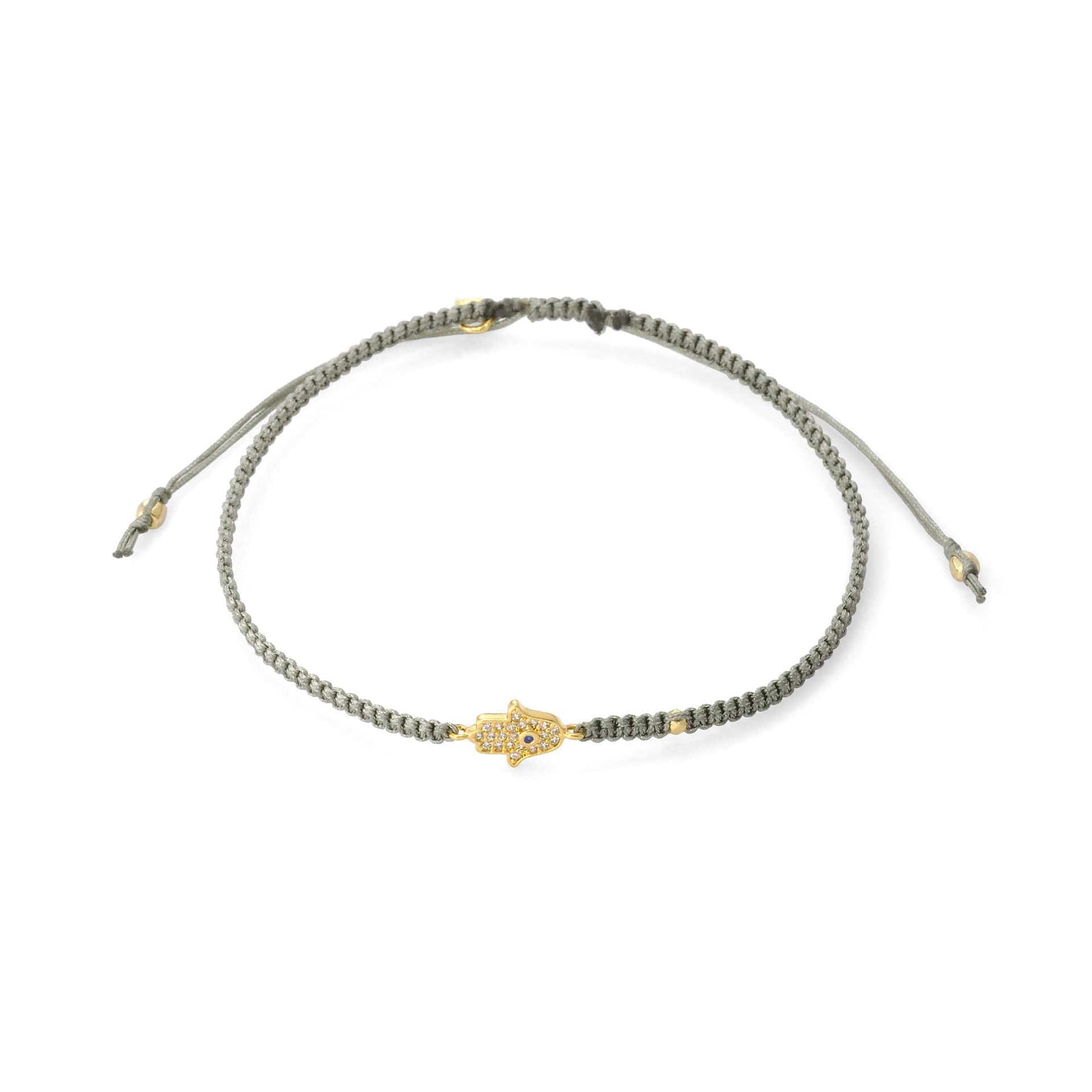 TAI JEWELRY | Braided Silk Cord Bracelet With Mini Hamsa | Bracelet |
