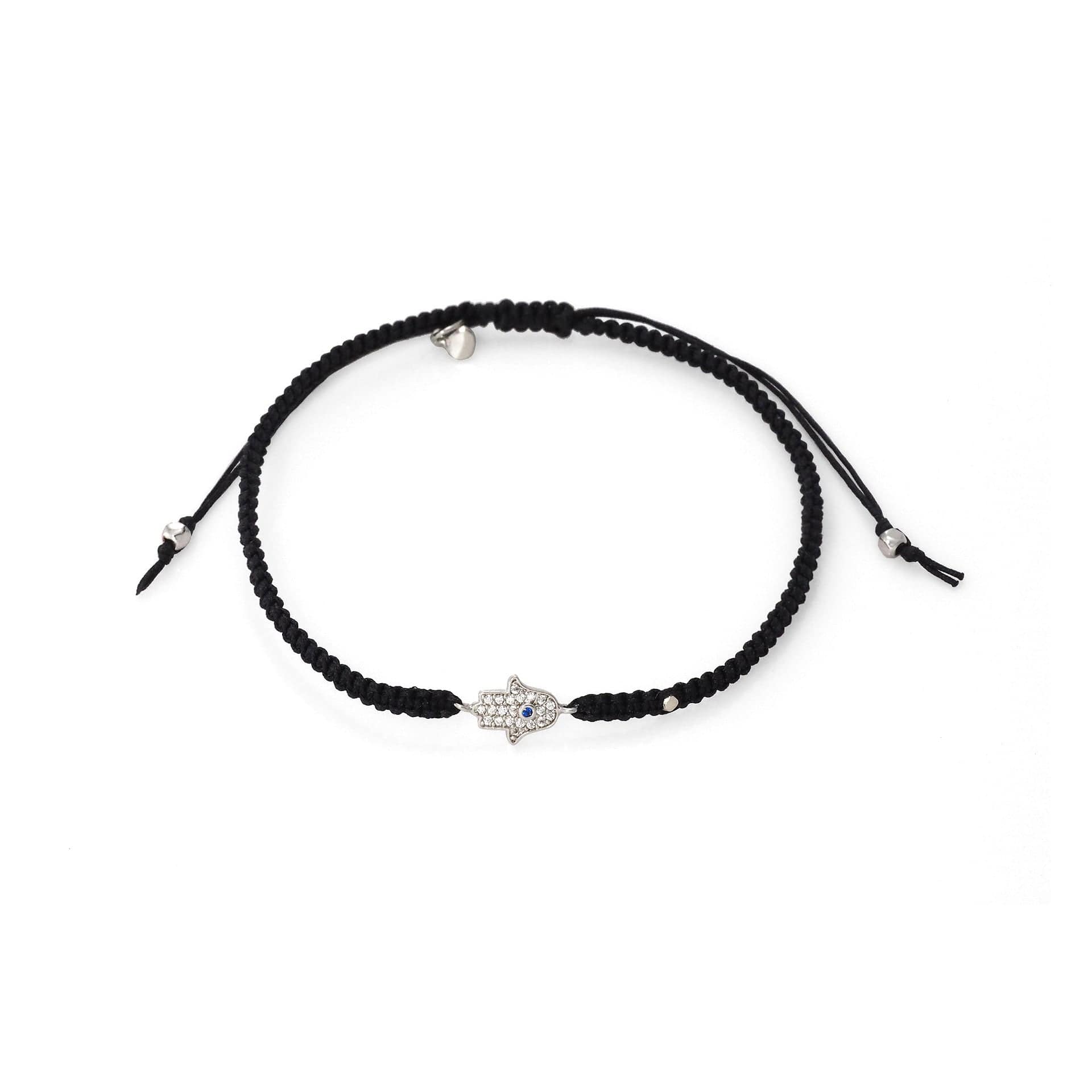 TAI JEWELRY | Braided Silk Cord Bracelet With Mini Hamsa | Bracelet |