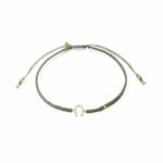 TAI JEWELRY Bracelet GOLD / LIGHT GREY Braided Silk Cord Bracelet With Mini Horseshoe