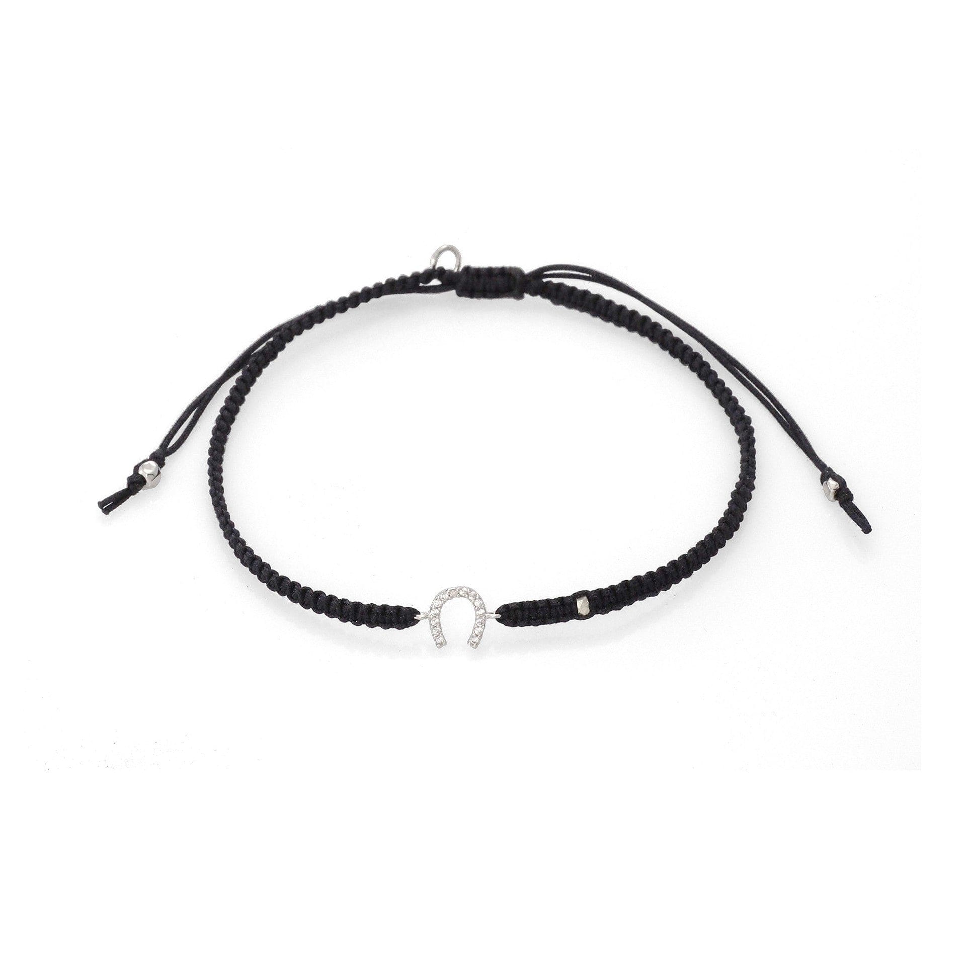 TAI JEWELRY | Braided Silk Cord Bracelet With Mini Horseshoe | Bracelet |