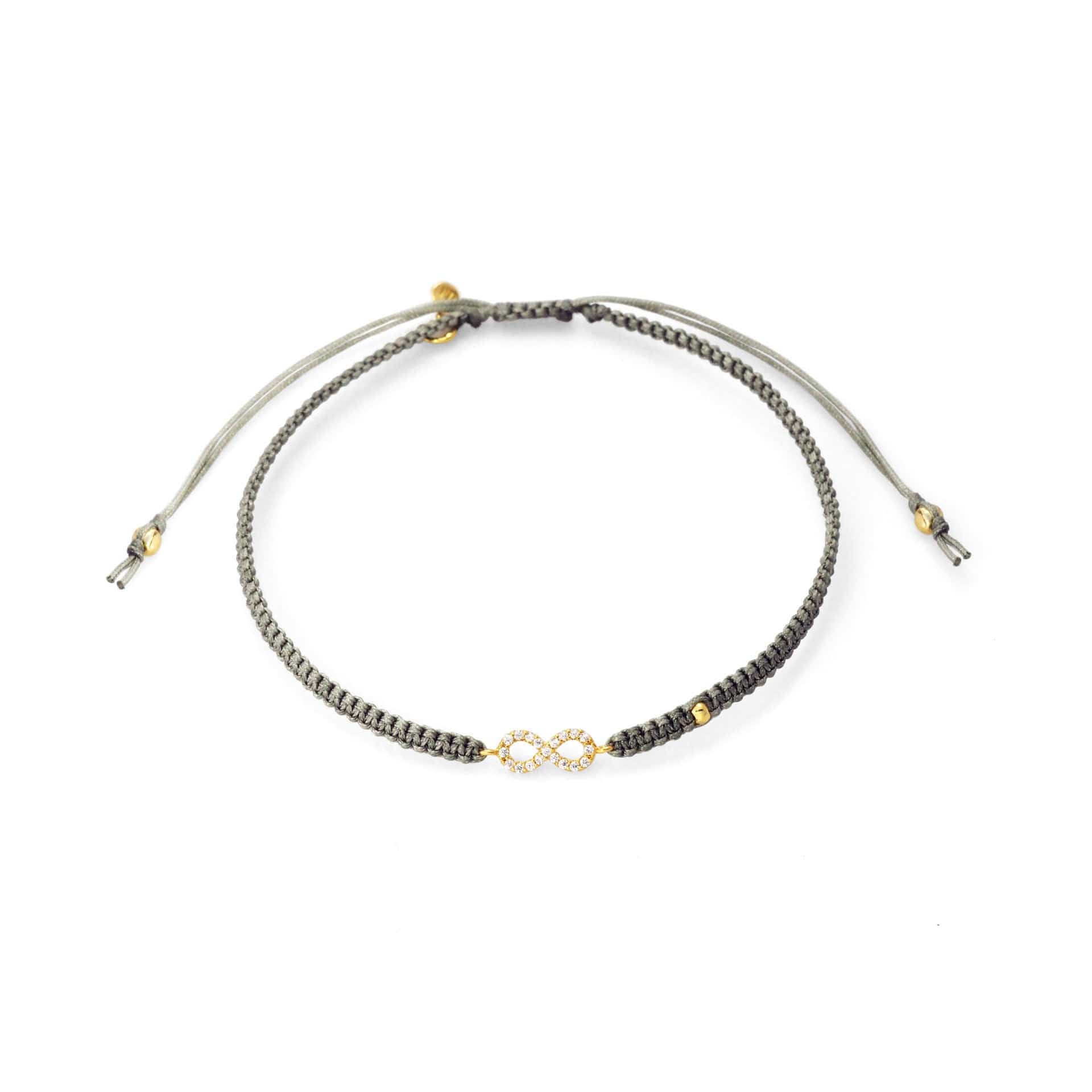 TAI JEWELRY | Braided Silk Cord Bracelet With Mini Infinity | Bracelet |
