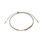TAI JEWELRY Bracelet GOLD-PEARL Braided Silk Cord Bracelet With Mini Stick