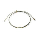 TAI JEWELRY Bracelet GOLD-TURQUOISE Braided Silk Cord Bracelet With Mini Stick