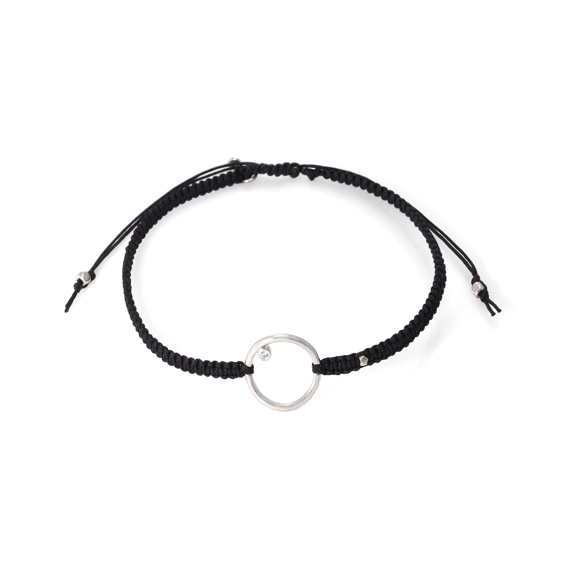 TAI JEWELRY | Braided Silk Cord Bracelet With Open Circle | Bracelet |