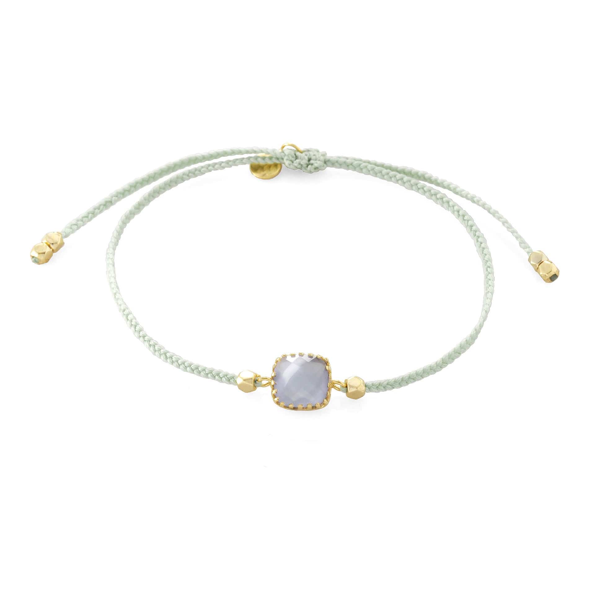 TAI JEWELRY Bracelet MINT Braided Square Charm Bracelet