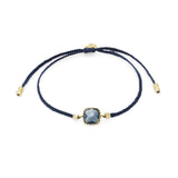 TAI JEWELRY Bracelet NAVY Braided Square Charm Bracelet