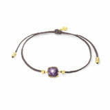 TAI JEWELRY Bracelet PURPLE Braided Square Charm Bracelet