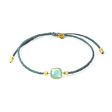 TAI JEWELRY Bracelet TEAL Braided Square Charm Bracelet