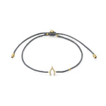 TAI JEWELRY | Grey Braided Wishbone Charm Bracelet | Bracelet |