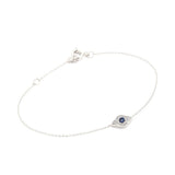 TAI JEWELRY Bracelet Silver Chain Bracelet With Evil Eye