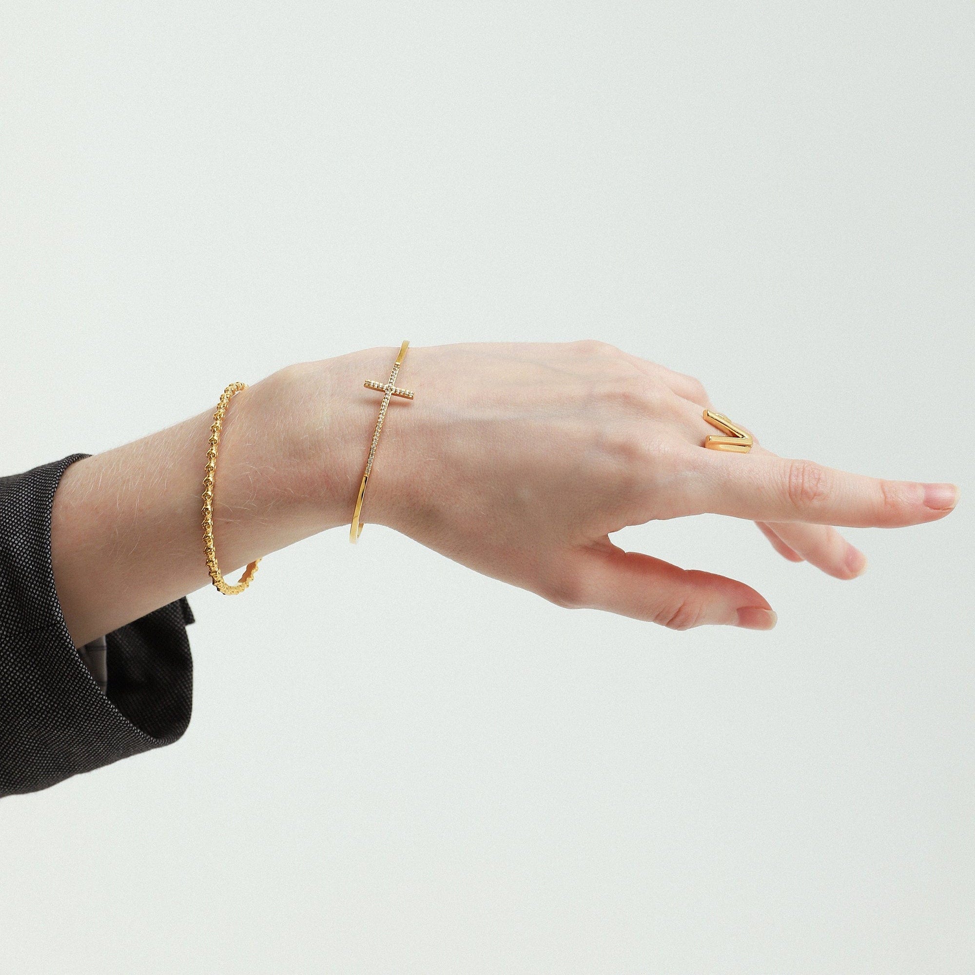 TAI JEWELRY | Cross Pave Cuff Bracelet | Bracelet |