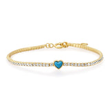 TAI JEWELRY | CZ Tennis Bracelet with Turquoise Heart | Bracelet |
