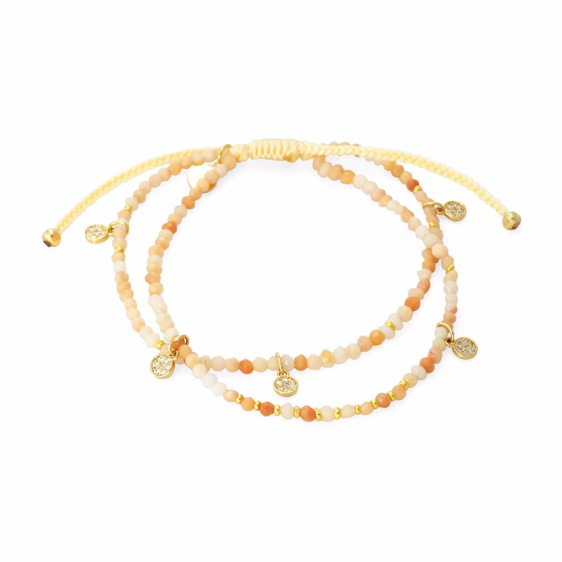 TAI JEWELRY Bracelet PEACH Double Disc Beaded Bracelet