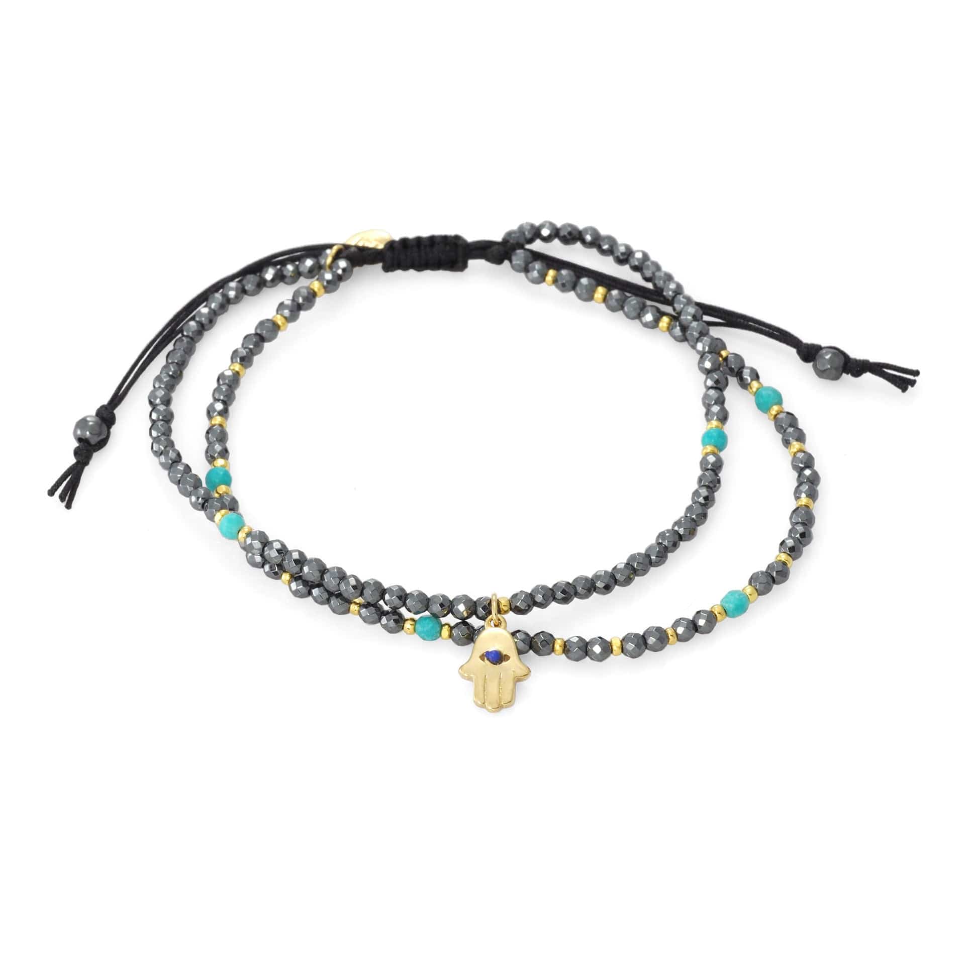 TAI JEWELRY | Double Strand Hamsa Charm Bracelet | Bracelet |
