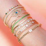 TAI JEWELRY Bracelet Enamel Evil Eye And Cz Bolo Bracelet