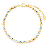 TAI JEWELRY Bracelet White Enamel Evil Eye Gold Bracelet