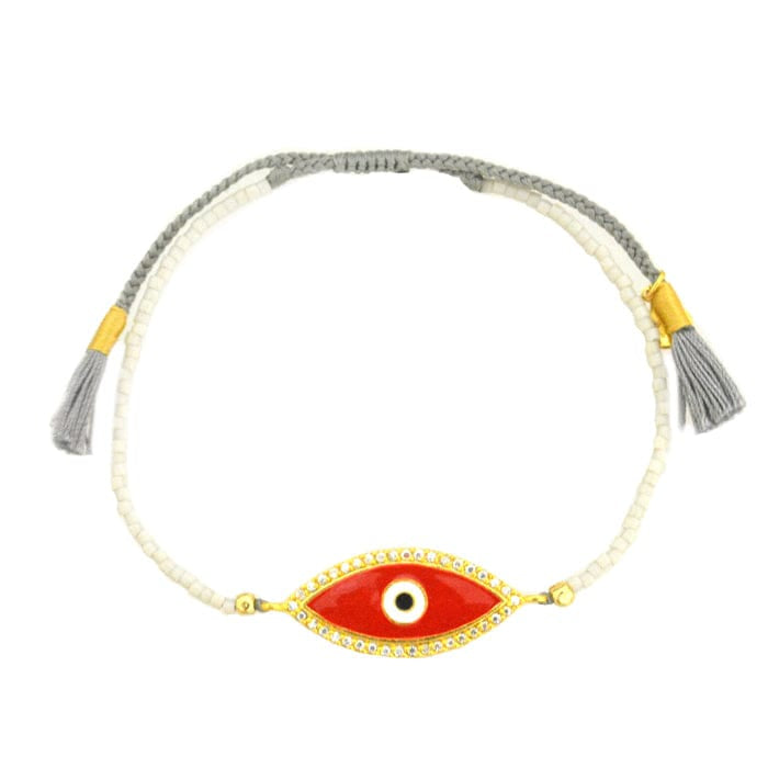 TAI JEWELRY | Enamel Evil Eye Tassel Bracelet | Bracelet |