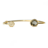 TAI JEWELRY Bracelet GOLD-CHARCOAL Glass With Pave Cuff Bracelet