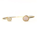 TAI JEWELRY Bracelet GOLD-ICE PINK Glass With Pave Cuff Bracelet