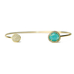 TAI JEWELRY Bracelet GOLD-MINT Glass With Pave Cuff Bracelet