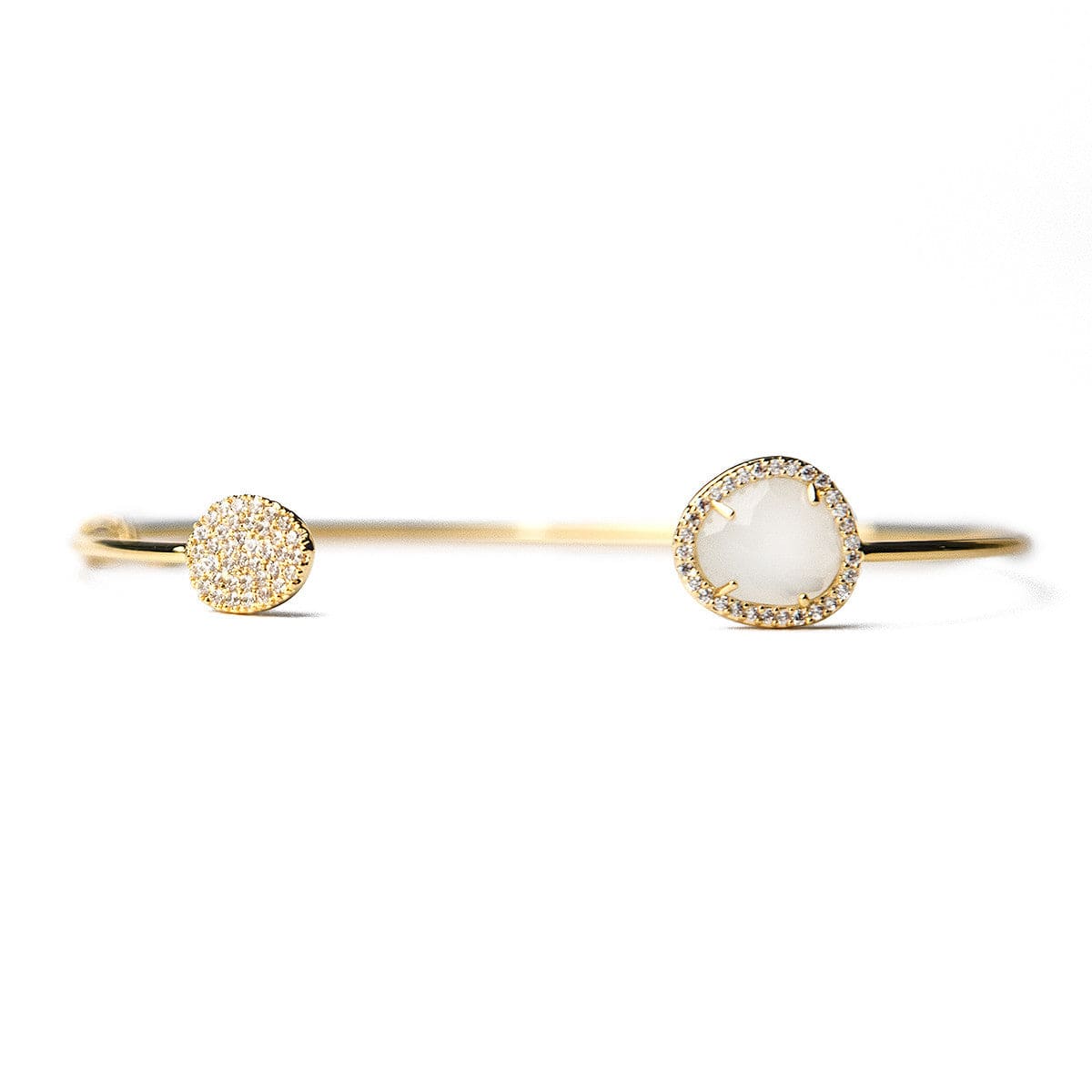 TAI JEWELRY Bracelet GOLD-MOON Glass With Pave Cuff Bracelet