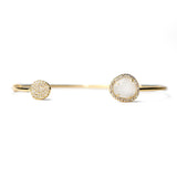 TAI JEWELRY Bracelet GOLD-MOON Glass With Pave Cuff Bracelet