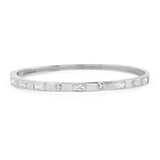 TAI JEWELRY Bracelet Sterling Silver/Clear Gold Bangle Bracelet With Multi-Colored Stones