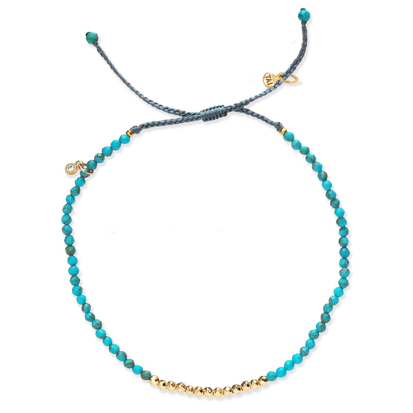 TAI JEWELRY Bracelet TURQUOISE Gold Line Stone Beaded Bracelet