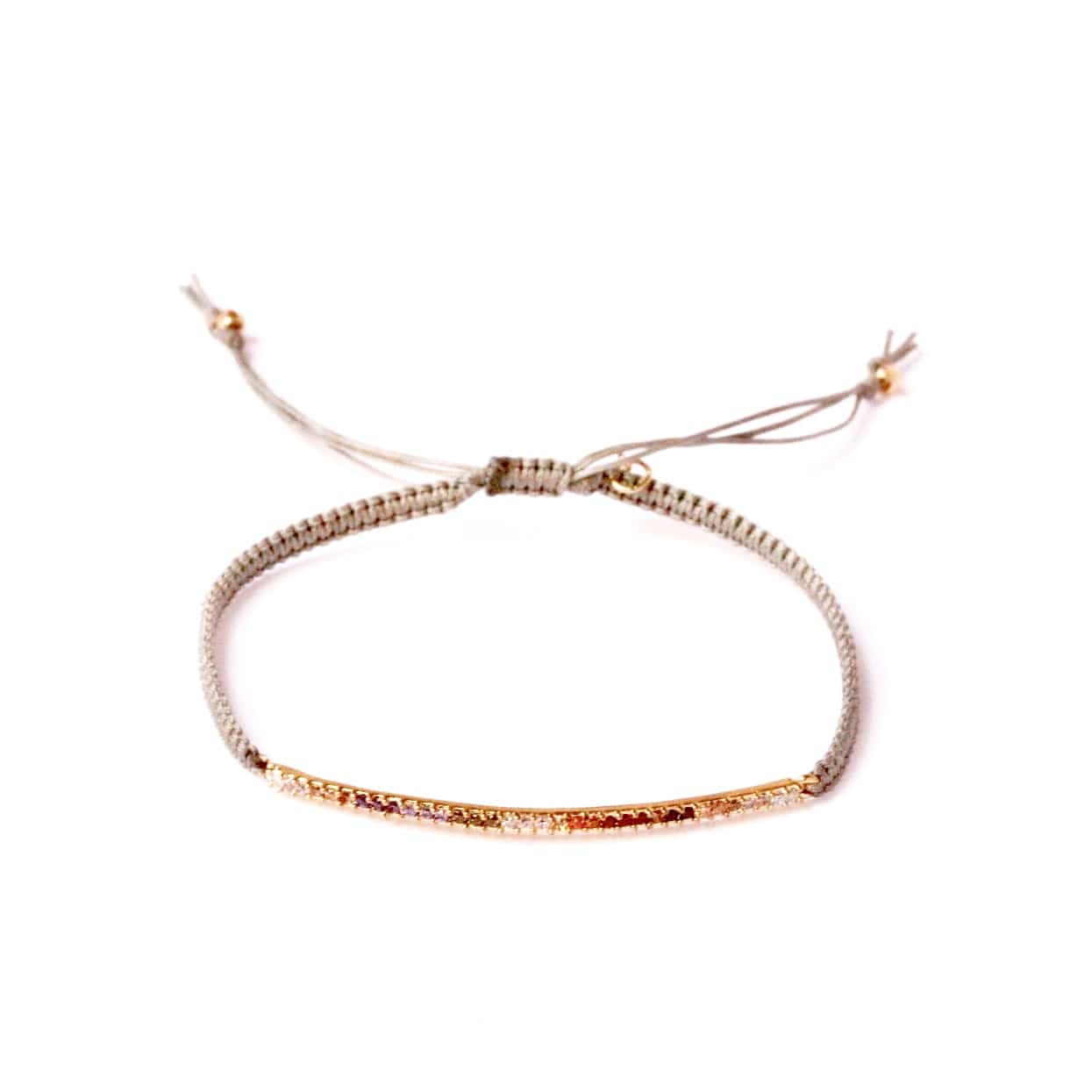 TAI JEWELRY Bracelet Gray Cord Rainbow Bracelet