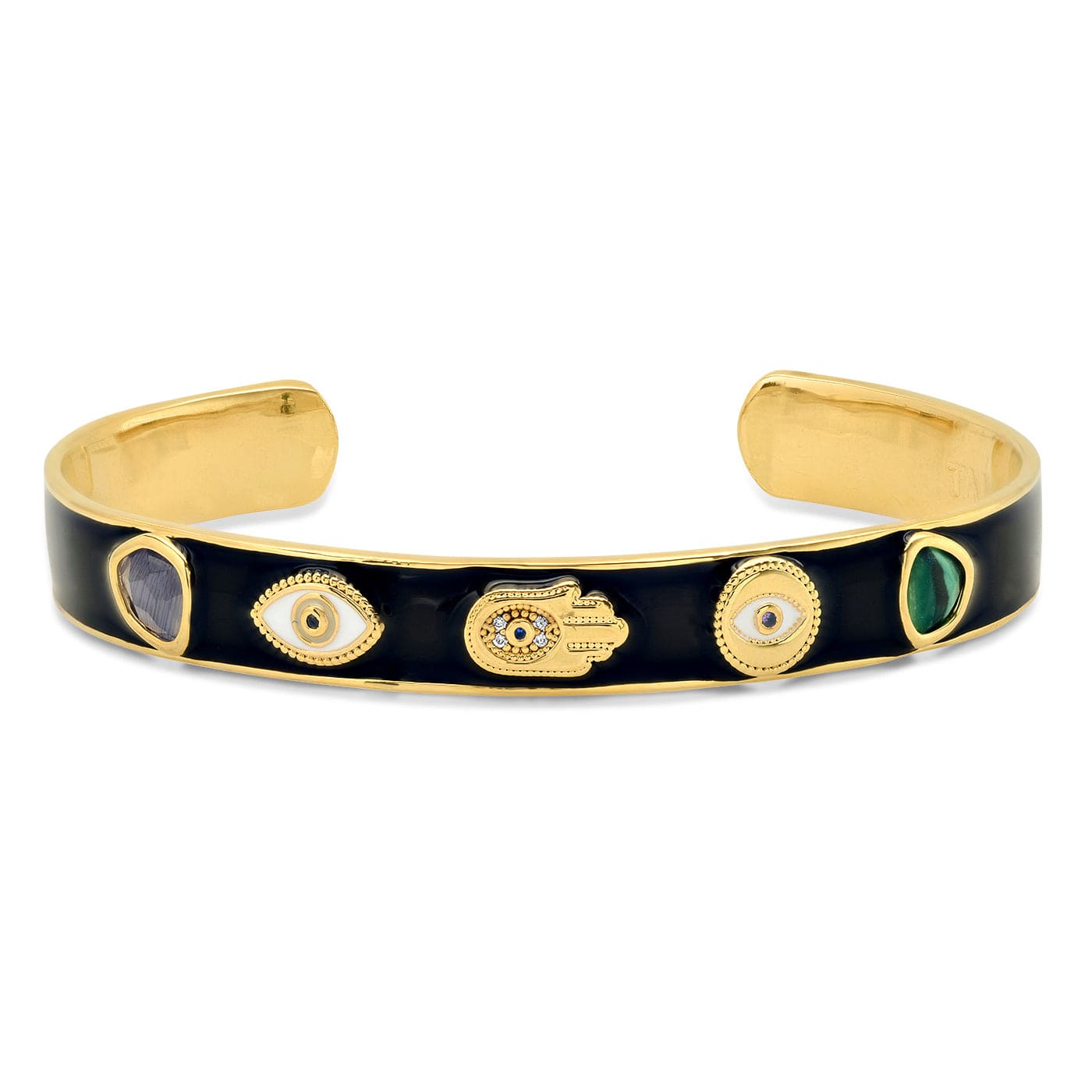 TAI JEWELRY | Hamsa Enamel Open Cuff Bracelet | Bracelet |