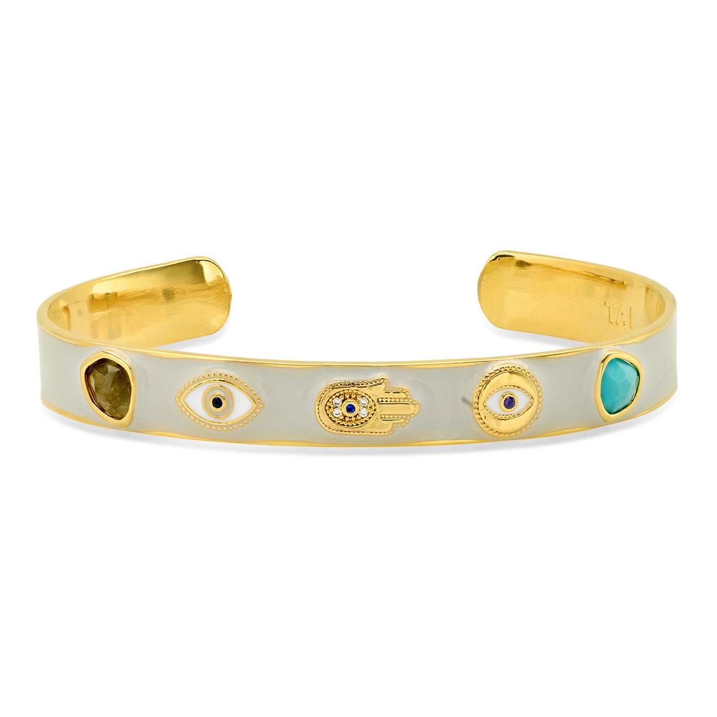 TAI JEWELRY | Hamsa Enamel Open Cuff Bracelet | Bracelet |