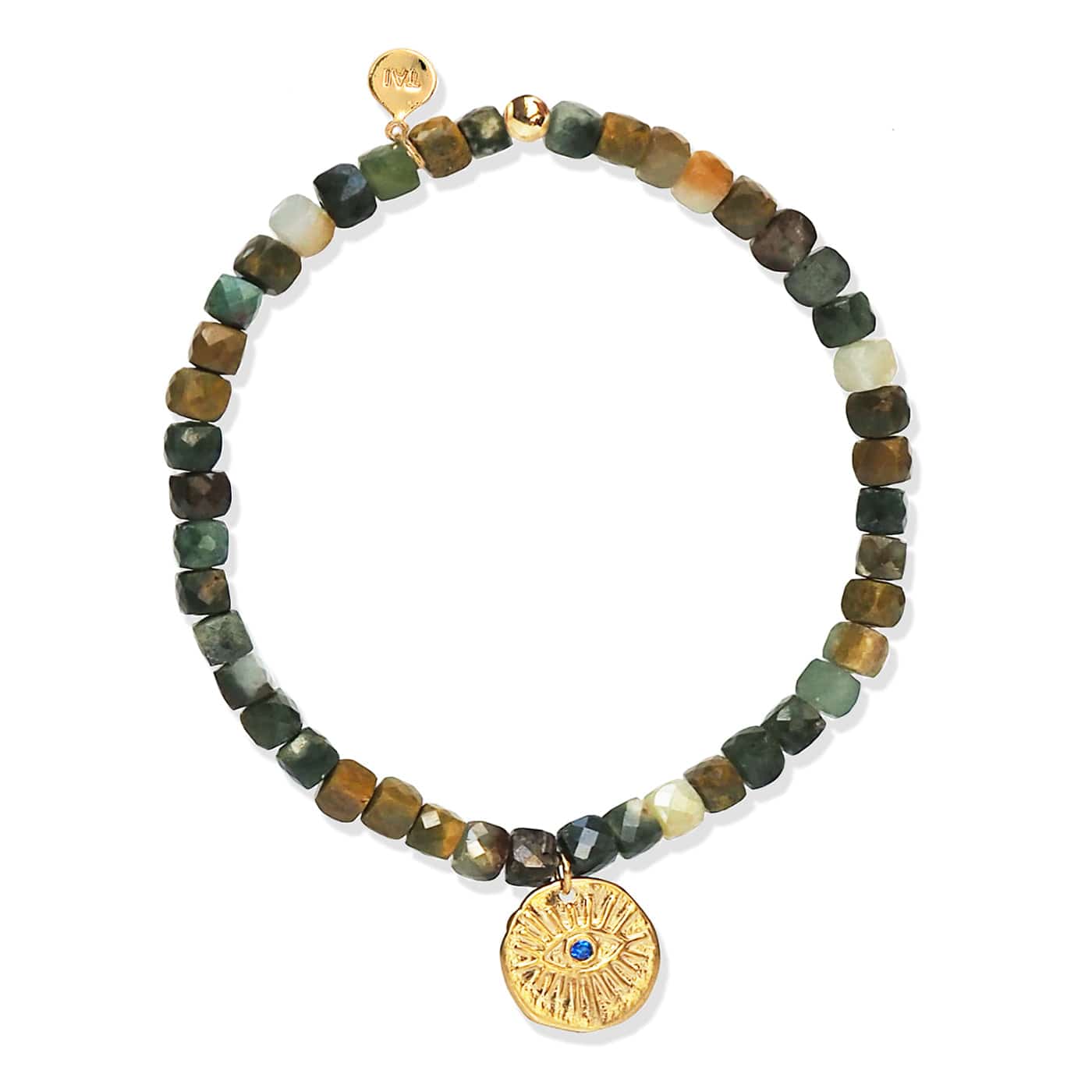 TAI JEWELRY Bracelet Coin Evil Eye Handmade Beaded Stretch Bracelet With Dangle Accent