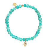 TAI JEWELRY Bracelet Hamsa Handmade Beaded Stretch Bracelet With Dangle Accent