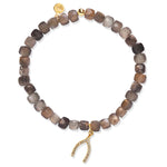 TAI JEWELRY Bracelet Wishbone Handmade Beaded Stretch Bracelet With Dangle Accent