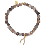 TAI JEWELRY Bracelet Wishbone Handmade Beaded Stretch Bracelet With Dangle Accent