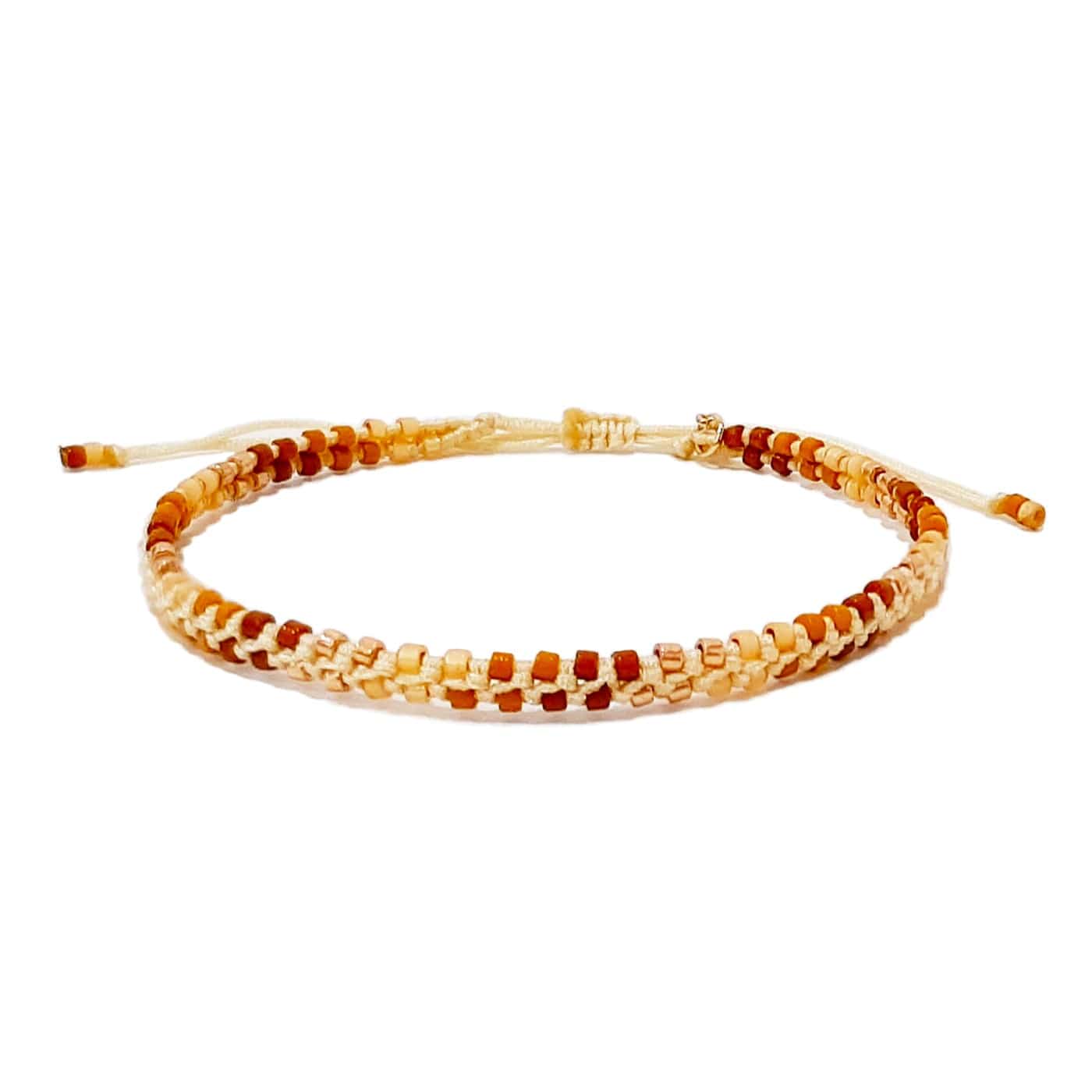 TAI JEWELRY Bracelet Brown Handmade Double Row Beaded Bracelet