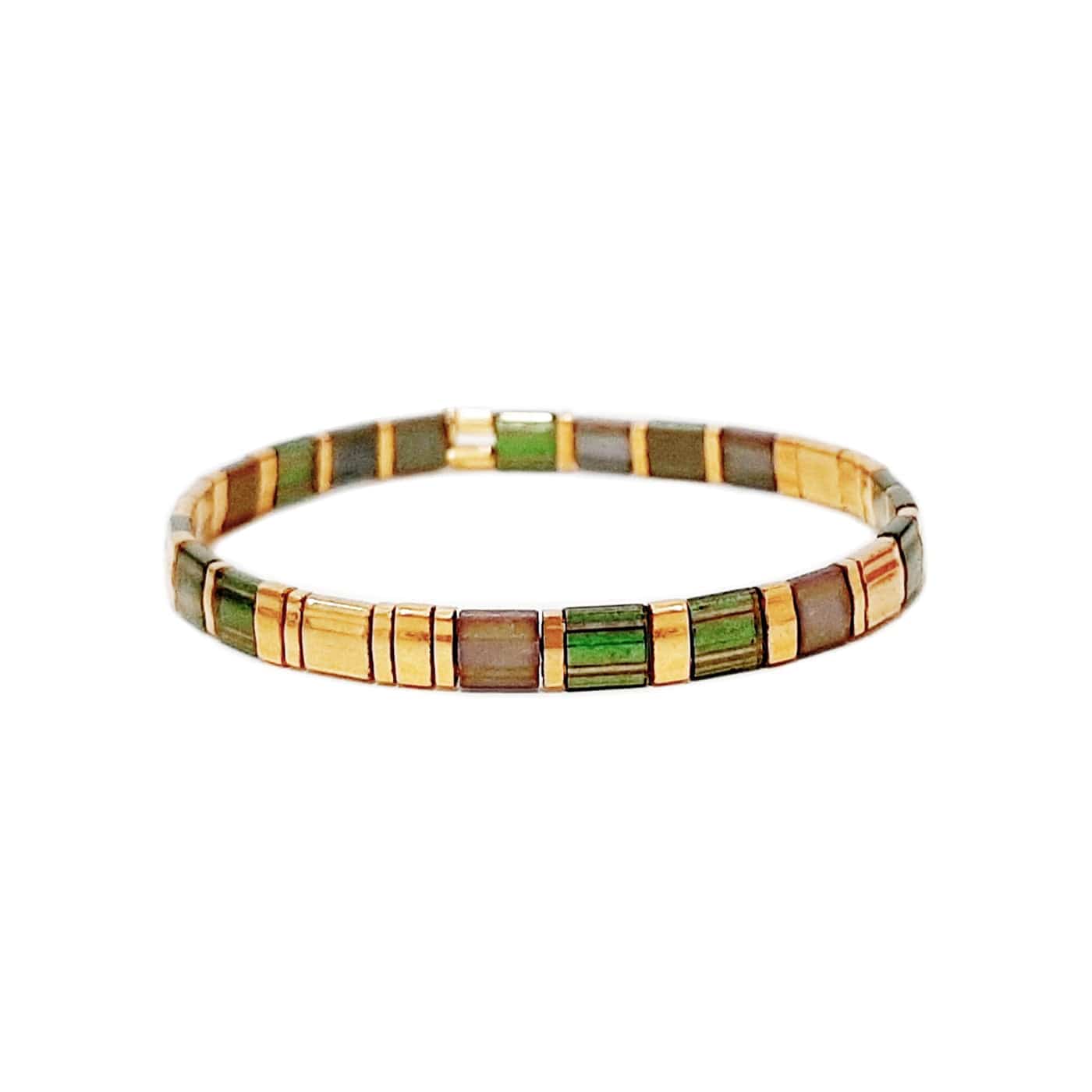 TAI JEWELRY | Iridescent Gold & Green Tila Bracelet | Bracelet |