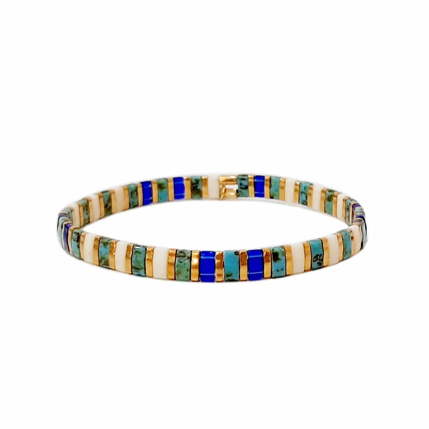 TAI JEWELRY | Handmade Marbleized Tila Beaded Stretch Bracelets | Bracelet |