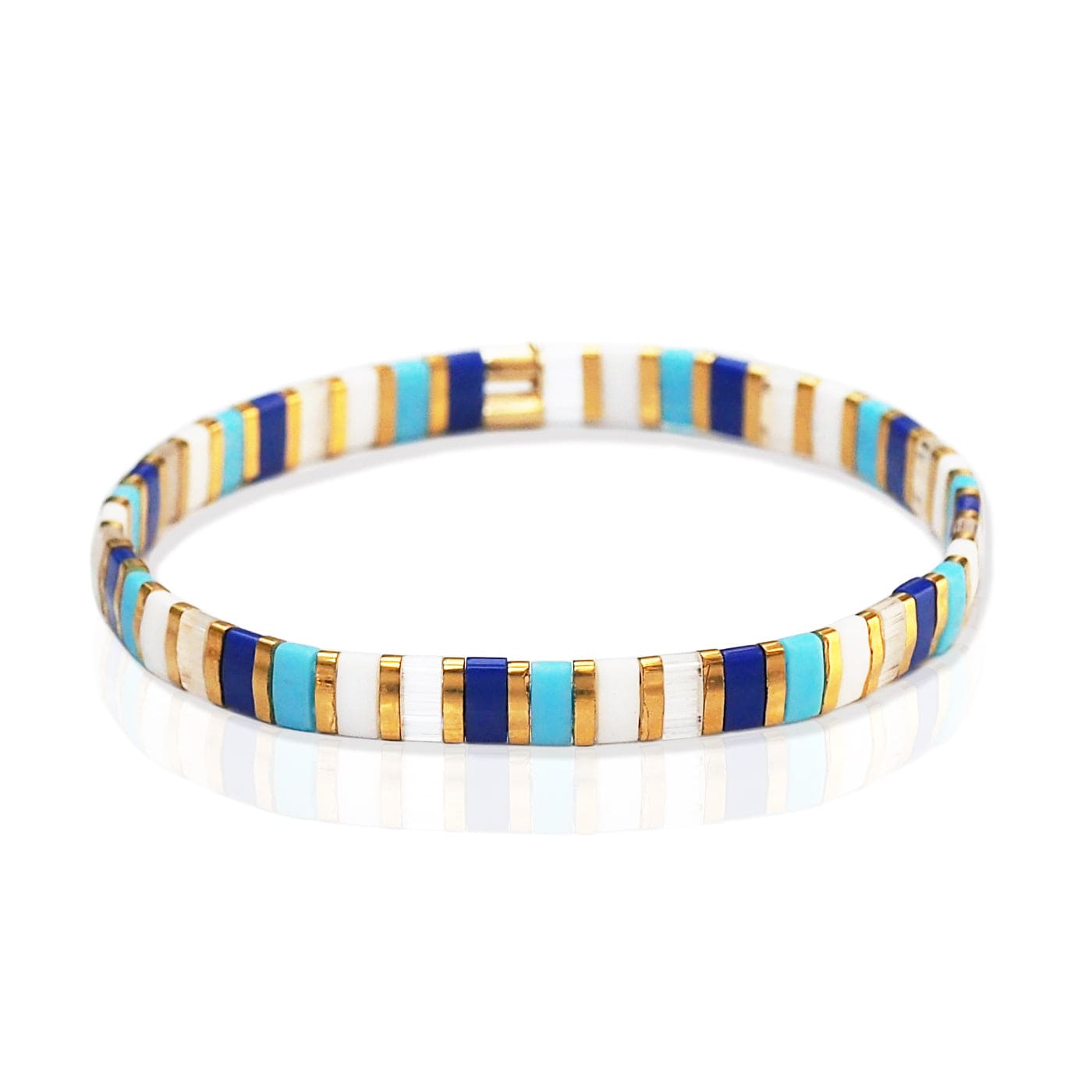 TAI JEWELRY | Handmade Marbleized Tila Beaded Stretch Bracelets | Bracelet |