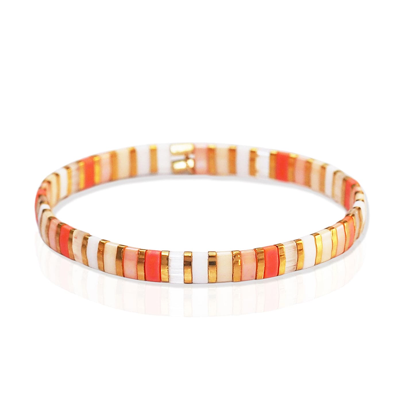 TAI JEWELRY | Handmade Marbleized Tila Beaded Stretch Bracelets | Bracelet |