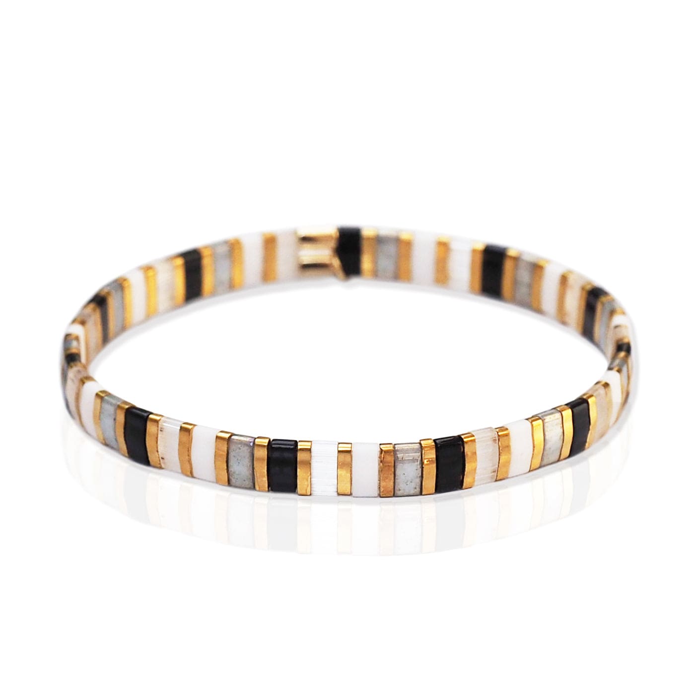 TAI JEWELRY | Handmade Marbleized Tila Beaded Stretch Bracelets | Bracelet |