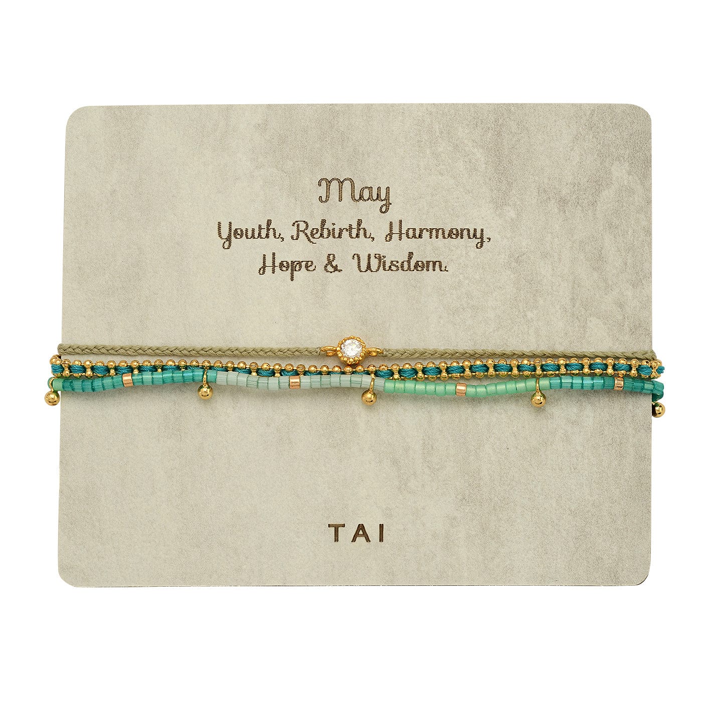 TAI JEWELRY | Handmade Pull Tie Birthstone Bracelets | Set Of 3 | Bracelet |